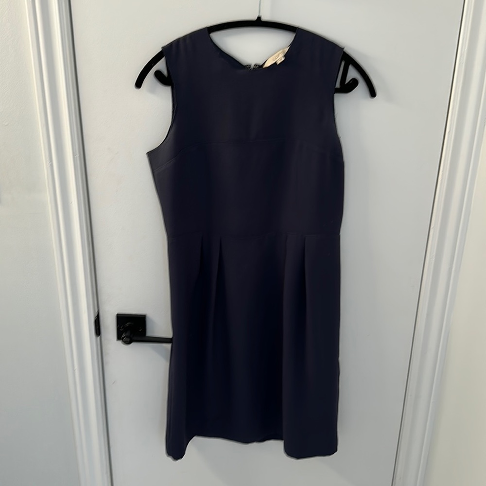 Navy sleeveless dress.
